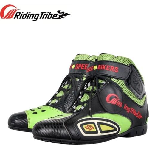 Men Motorcycle Boots Anti-skid Anti-collision Breathable Reflective Racing Riding Shoes for Motorbike Off-Road Motocross A016