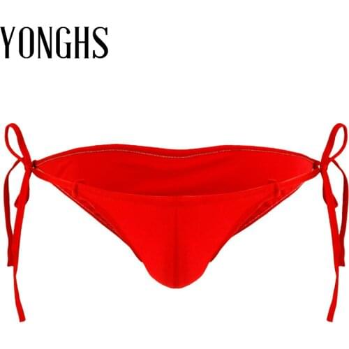Mens Lingerie Sexy Bikini Underwear Exotic Sex Costume Smooth Homme Underpants with Fastening String Hot Sexy Bikini Gay Panties
