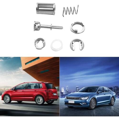 7pcs Left Right Car Door Lock Barrel Cylinder Repair Kit For Volkswagen Golf MK4 Auto Accessories Tools
