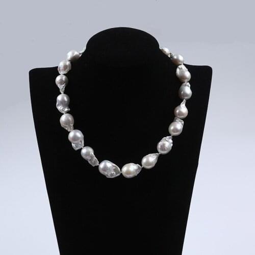 13-15mm freshwater pearl jewelry necklace with sterling silver clasp