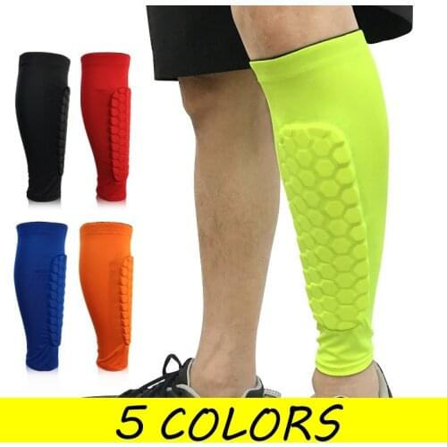 P 1PCS Football Shin Guards Protective Soccer Pads Holders Leg Sleeves Basketball Training Sports Protector Gear Adult Teenager
