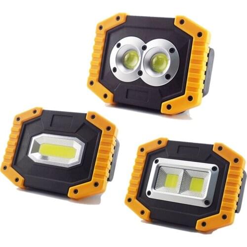 Rechargeable COB LED Floodlight Outdoor Portable Camping Lamp Working Light Garden Tent Spotlight Searchlight USB 18650 Battery