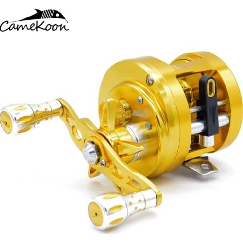 CAMEKOON Full Metal Round Baitcasting Fishing Reels 6.4:1 Gear Ratio 11+1 Ball Bearings Smooth Cast Drum Wheel