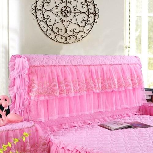 Full Wrap Bedside Cover Lace Cotton Clamping Thickened Bedside Cover Leather Bedside Soft Bag Dustproof Over Protective Cover