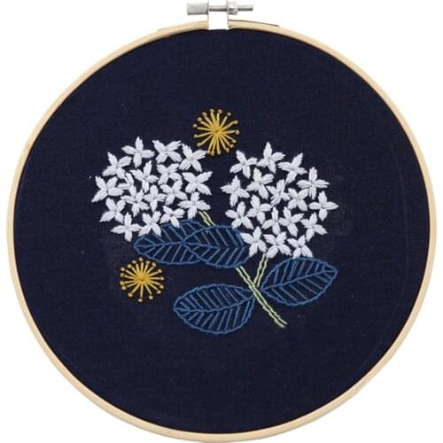 Embroidery Starter Kit Floral Cross Stitch Kit For Beginners Adults Kids Patterned Embroidery Cloth Bamboo Hook Dropshipping New