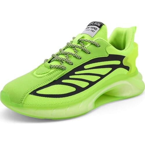 Unisex Light Soft Thick Sole Hole Couple Shoes Athletic Sneakers Shoes Mesh Breathable Shoes Men New Reflective Running Shoes