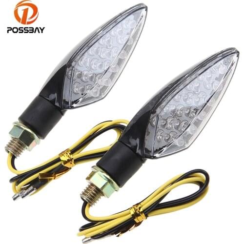 POSSBAY LED Motorcycle Light Turn Signals Flasher Indicators Blinker Luces Universal for Honda Yamaha Harley Suzuki Cafe Racer