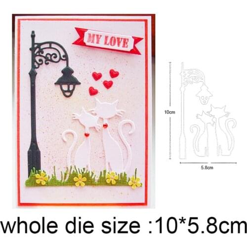 Lamp Light Couple Cat Metal Cutting Dies for 2020 New Stencils dies DIY Scrapbooking dies Embossing Paper Card Making Craft dies