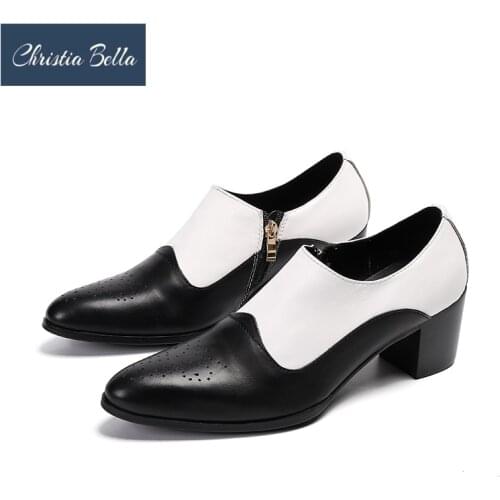 7cm High Heels Shoes for Men Japanese Style Fashion Genuine Leather Dress Shoes Men Black Red Party and Wedding Shoes Plus Size