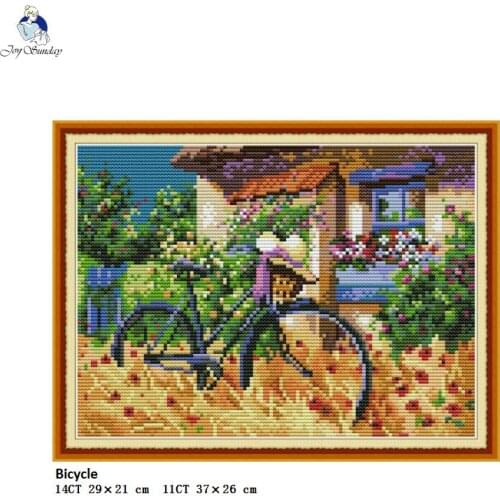 Bicycle Patterns Cross Stitch Kits 11CT Printed Fabric 14CT Canvas DMC Counted Chinese Cross-stitch DMC Embroidery Thread Sets