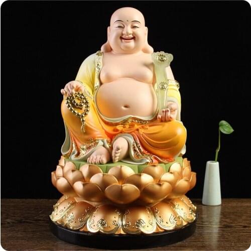 Southeast Asia GOOD LARGE Buddha statue Home store company Shrine GOOD LUCK RUYI God of wealth Maitreya Buddha God Sculpture