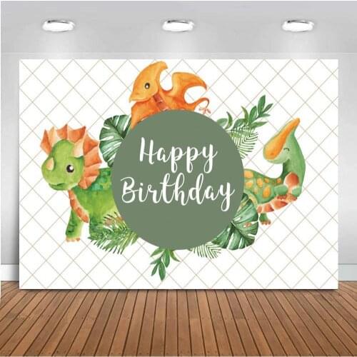 Dinosaur Theme Birthday Party Backdrop Cartoon Newborn Children 1st Birthday Photography Background Photobooth Supplies Props