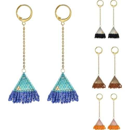 ZMZY Cute Triangle Wholesale MIYUKI Earrings for Women Handmade Accessories Jewelry Lover Miyuki Design Insta Fashion 2021