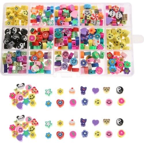 10mm Soft Clay Beads Kit For DIY Bracelet Necklace Handmade Smile Flower Beads For Jewery Making Accessories 2021 Wholesale New