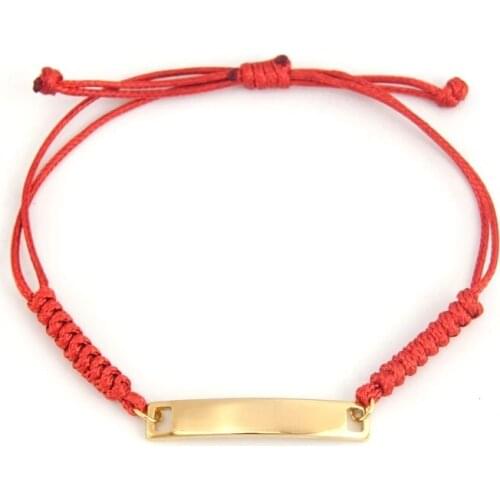 100% Stainless Steel Cotton Rope Bracelets For Engrave Gold/Silver Metal ID Tag Charm Adjustable Bracelet For Women Men