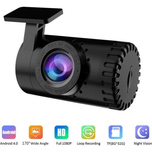 1080P HD Car Video Camera Night Vision Dash Cam Video Recorder Android USB 170 Wide Angle Car Dashcam Hidden Auto DVR Register