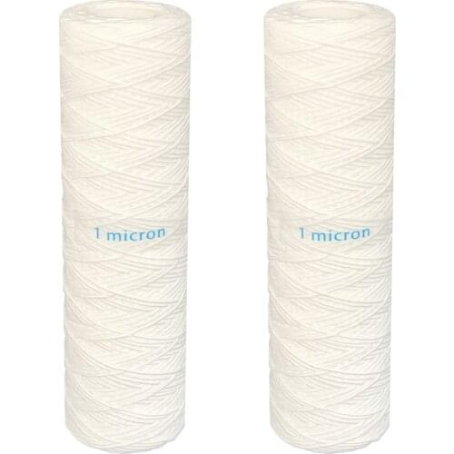 2-Pack of 1 Micron 10" Sediment Water Filter Replacement String Wound Cartridge for Any Standard RO Unit