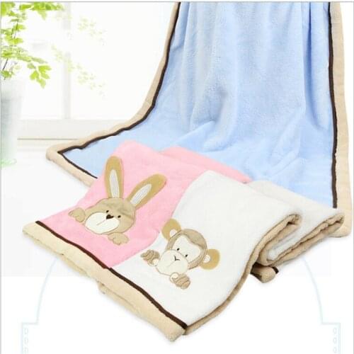 2021 High Quality Baby Blanket Infant Thicken Flannel Swaddle Envelope Stroller Cartoon Blanket Newborn Baby Bedding Blankets