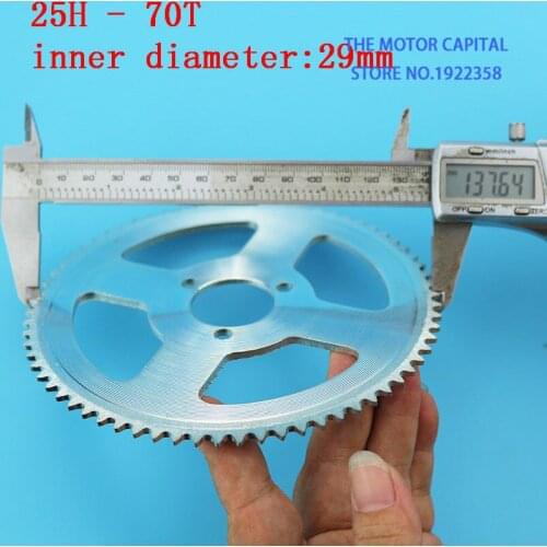 25H 70T Tooth 29mm Mini ATV Rear Chain Sprocket For 47cc 49cc Pocket Bike Quad 4 Wheeler Scooter Dirt Pit Pocket Bike