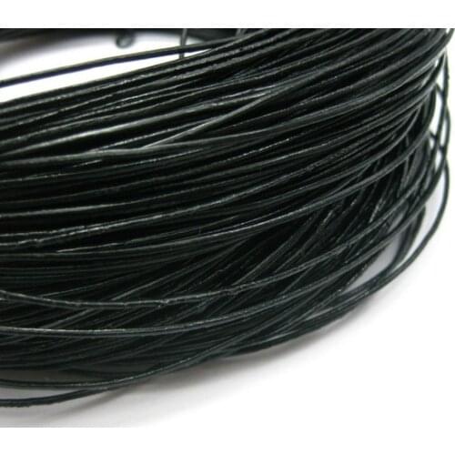 32.8 Feet Black Round Real Leather Jewelry Cord 1mm