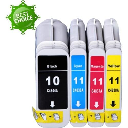 4pcs ink cartridge 10 11 C4844A C4836A C4837A C4838A for 1000 1200 1100 2200 2250 2280 2300 2600 2800 100 850 9100 Printer