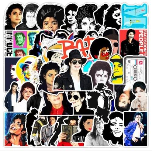 51pcs Michael Jackson sticker aesthetic popular star graffiti suitcase mobile phone car tablet PC decoration PVC sticker