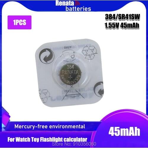 Renata Silver Oxide Watch Battery 384 SR41SW 41 1.55V 100% original brand renata 384 renata 41 battery