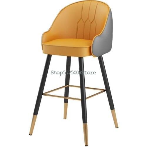 Bar Chair Modern Simple Nordic Light Luxury Home High Stool Island Bar Front Desk Iron Back Chair