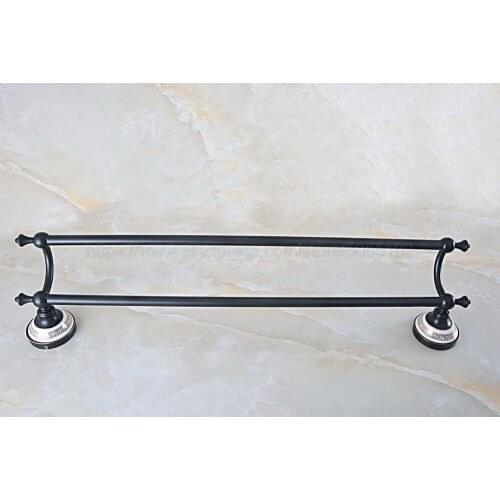 Oil Rubbed Bronze Towel Bars Double Rails Wall Shelves Towel Holder Bath Shelf Hanger Bathroom Accessories Towel Rack zba712