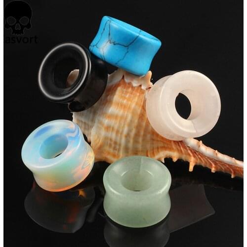 Casvort 2PCS Stone Ear Piercing Body Jewelry Gauges Plugs Tunnels Stretcher Flesh Earrings Expander Fashion Gift 2PCS/Lot