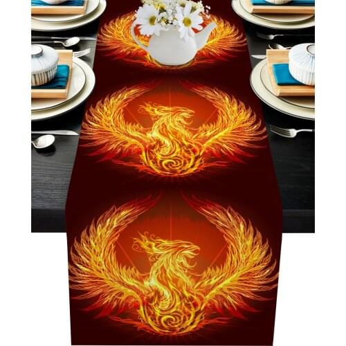 Phoenix Red Flame Table Runner Wedding Table Decoration Home Decor Kitchen Table Runners And Placemats