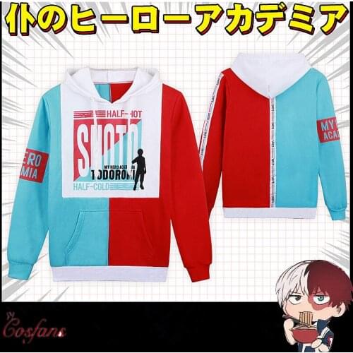 Anime My Hero Academia Shoto Todoroki Cosplay Costumes Women Men Boku no Hero Academia Hoodies Sweatshirts Warm Coat Jackets