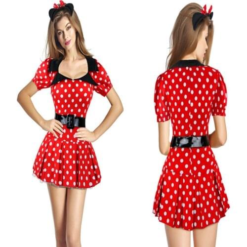 Adult Miss Mouse Costume Sexy Women Halloween Carnival Animal Cosplay Fancy Dress