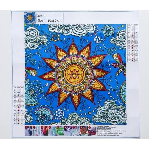 Mandala Flower Printed Canvas 11CT Cross-Stitch Embroidery Complete Kit DMC Threads Sewing Painting Handmade Counted