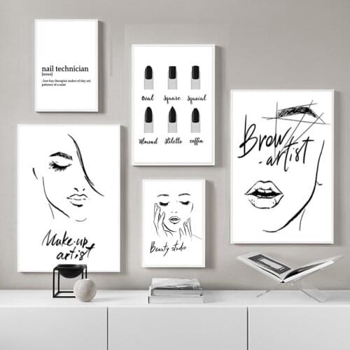 Nordic Figure Line Canvas Painting Nail Letter Picture Simple Art Home Decor Bedroom Living Room Dormitory Wall Printing Poster