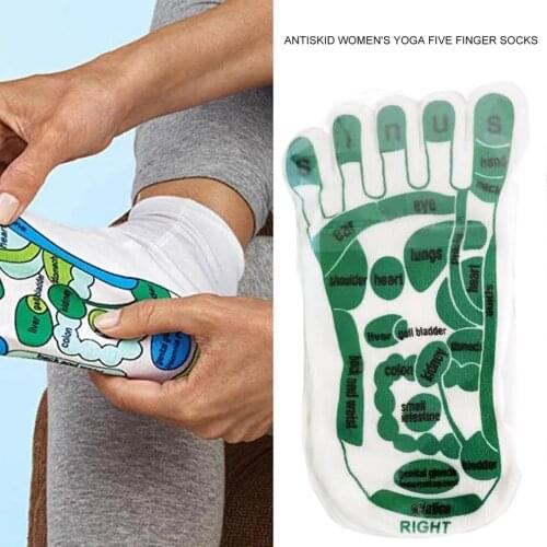 Acupressure Reflexology Socks Full English Illustration Foot Point Socks Men Woman Gym Fitness Running Training Toe Socks