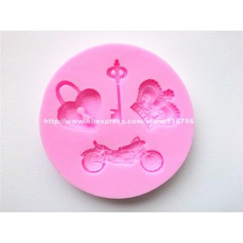 New! Free Shipping Motor & Crown Shaped Silicone Mold Cake Decoration Fondant Cake 3D Food Grade Silicone Mould 230