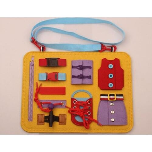 Baby Montessori Basic Skills Activity Busy Board Educational Learning Teaching Tie Shoe Laces Button Zipper Aids Toys