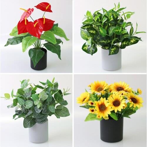 Plastic Floristics Artificial Plants Wedding Decorative Flowers Needlework Brooch Vases for Home Decor Christmas Garland