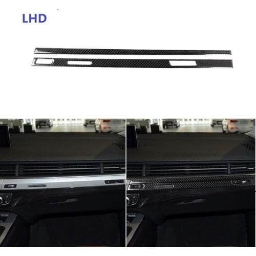 Fit For Audi Q7 SQ7 4M 2016-2019 Carbon Fiber Interior Sticker Co-pilot Dashboard Panel Trim Strips Car Accessories