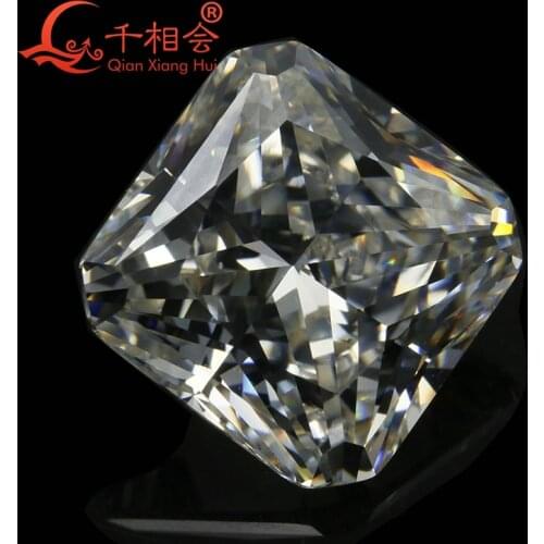 IJ yellowish white color square shape step cut for cubic zirconia loose CZ stone made by Qianxiang Hui 10pcs per bag