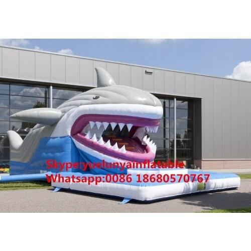 Manufacturers selling inflatable slides,Inflatable castle Shark slide KY-687