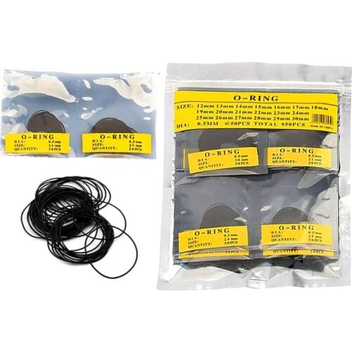 Watch Gasket 0.5~0.7mm O Ring Rubber Washers Watch Case Back Repair Seal Gaskets Waterproof Washer 12-30mm Assorted Size Kit
