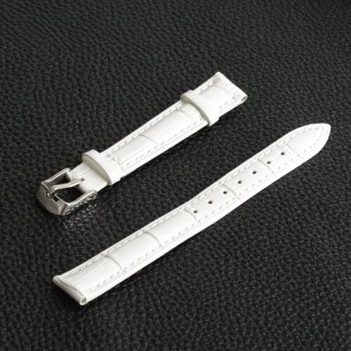 Brand New and High Quality Watch Strap Band White 18mm Genuine Leather Watchband Replacement horlogeband bande de montre