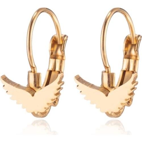 Unique Stainless Steel Bird Wing Earrings For Women Men Minimalist Animal Stud Hook Earings Swallow Pierced Jewelry Party Gift