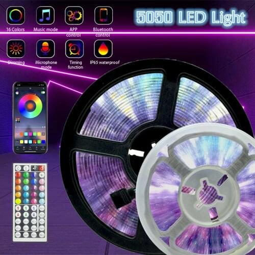 5050 LED Strip Light NON Waterproof Background Night Light Party Decoration Ribbon Flexible Remote Control RGB Strips Lamp Decor