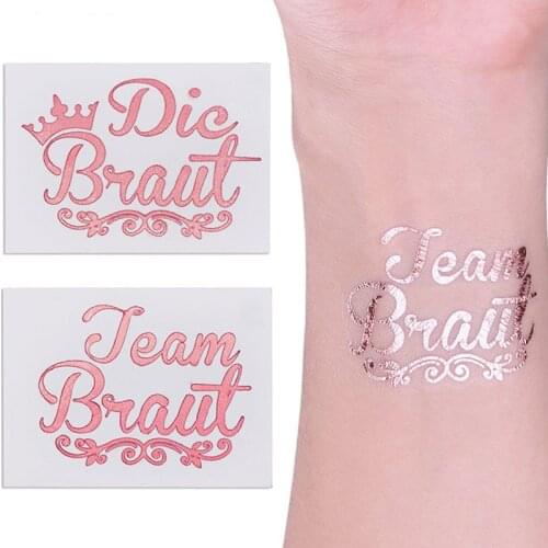 20PCS Rose Gold Team Bride To Be Tattoos Stickers Wedding Decor Hen Party Bachelorette Party Decor Bridal Shower Girl Favors,Q