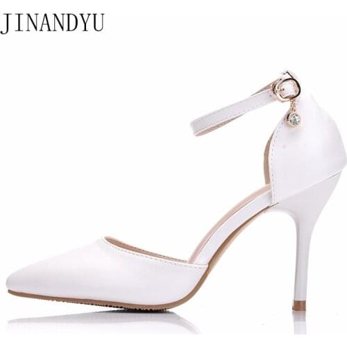 Red White High Heels Wedding Shoes for Women Bride Pump Big Size 42 Women Sandal Pointy Cosy Dress Woman Pumps Ladies High Heel