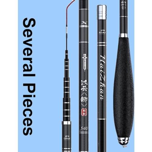 ZZZ 2 to 4 Pieces Different Size Hanyon 3.6m 3.9m 4.5m 4.8m 5.4m Fishing Rod Middle Fast Super Light Carbon Fiber with 2 Tips