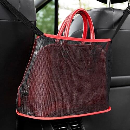 Universal Car Seat Back Storage Bag Interior Auto Mesh Organizer Nets Large Capacity Seats Handbag Holder Pouch Automobile Goods